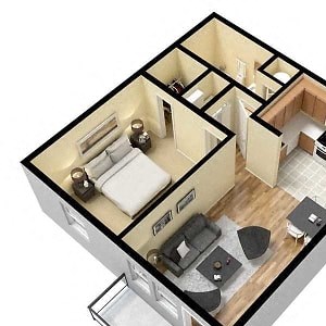One bedroom apartment with an attached garage One bedroom apartment with garage available